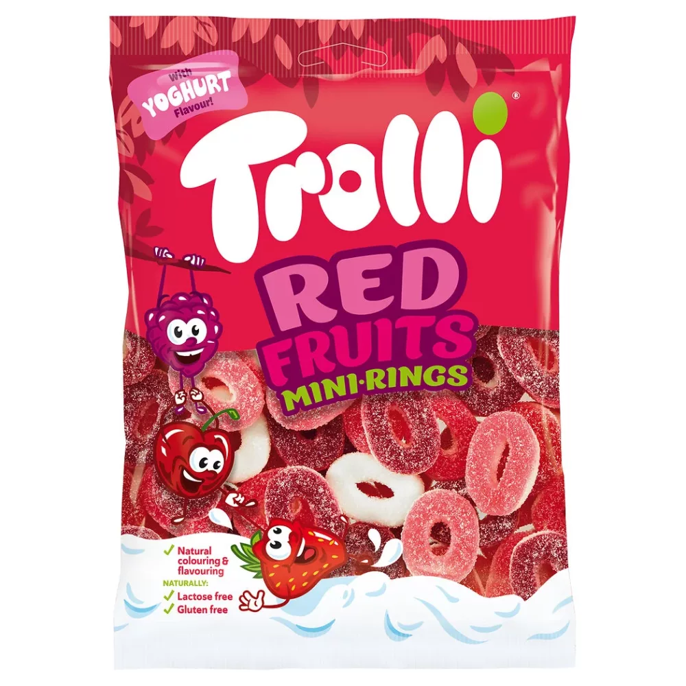 Bonbons gélifiés Red Fruits Mini-Rings, sachet 200 g - TROLLI