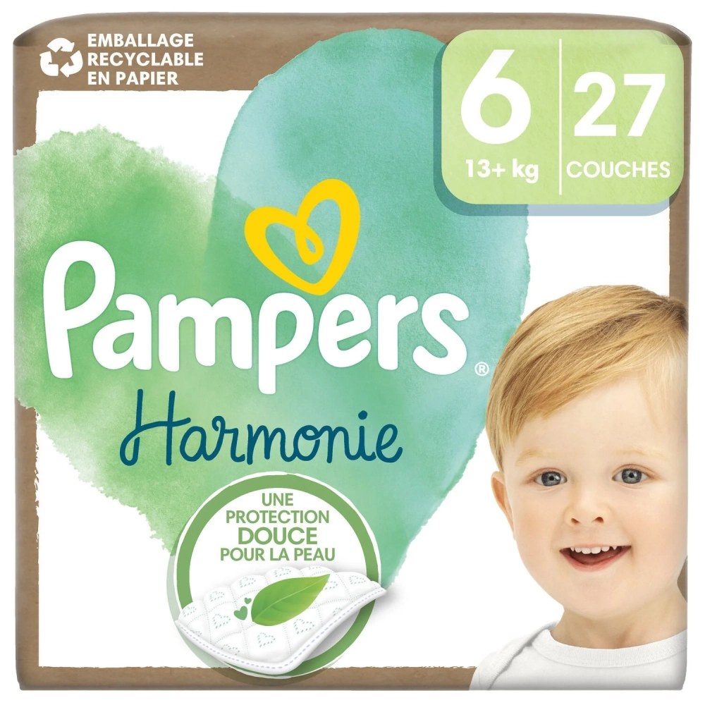 Couches Harmonie T6 (13+ Kg) X27 - PAMPERS