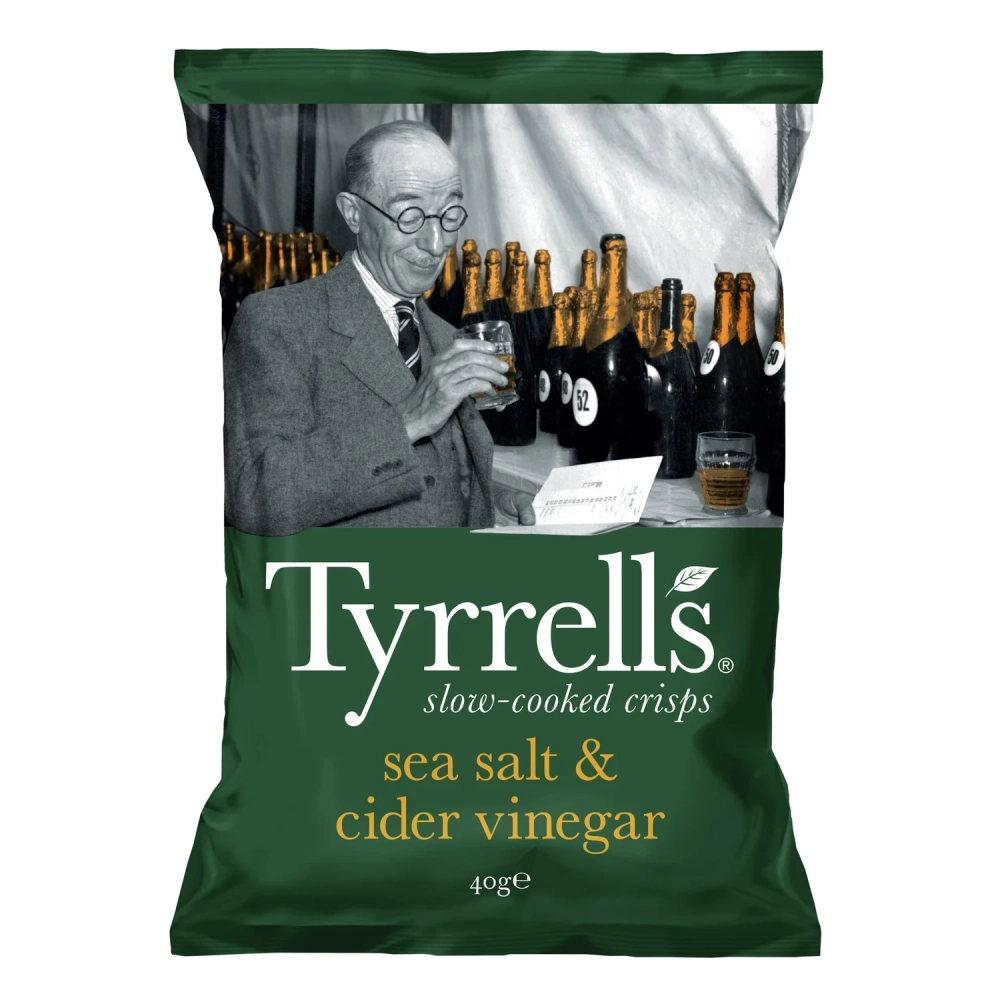 Chips de Pommes de Terre Sel de Mer Et Vinaige de Cidre, 150g  - TYRRELLS