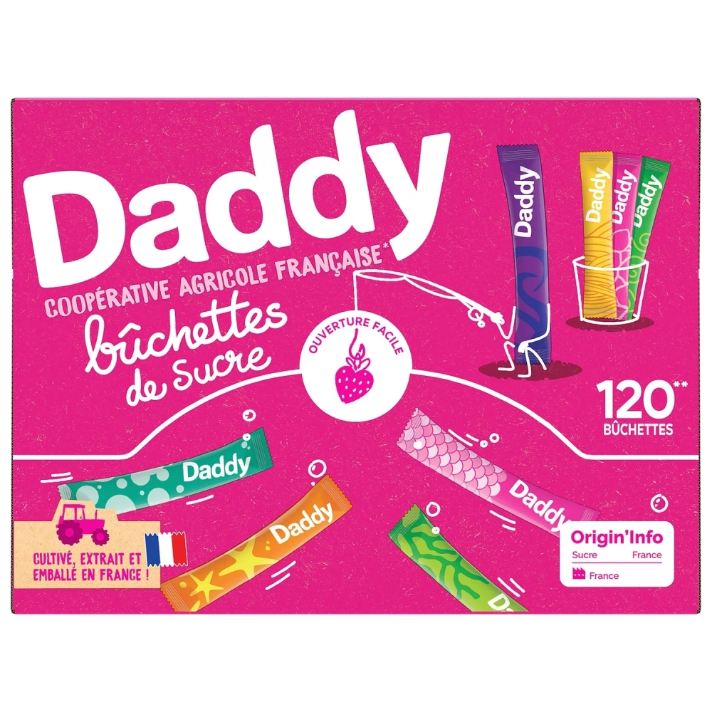 Bûchettes de sucre 120 buchettes 480g - DADDY